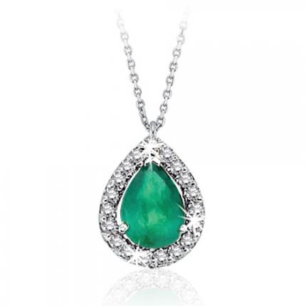 0.50 ct. Pırlanta Zümrüt Kolye